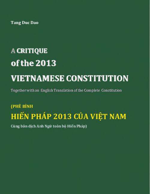 Critique of the 2013 Vietnamese Constitution- 2024 Edition