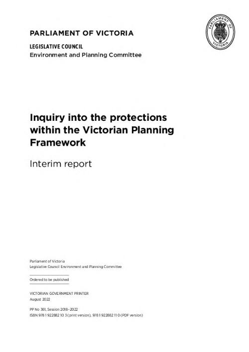 Inquiry into the protections within the Victorian Planning Framework