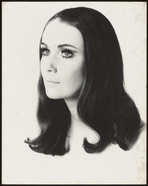 Fashion model with dark hair, approximately 1968, 1 / Athol Shmith