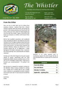 The whistler : newsletter of the Ringwood Field Naturalists Club Inc.