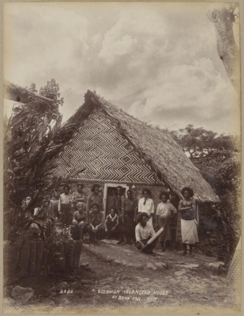 A Solomon Islander's house in Suva, Fiji, approximately 1890 / Charles Kerry