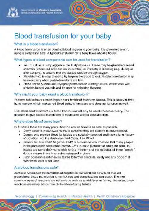 Blood transfusion for your baby