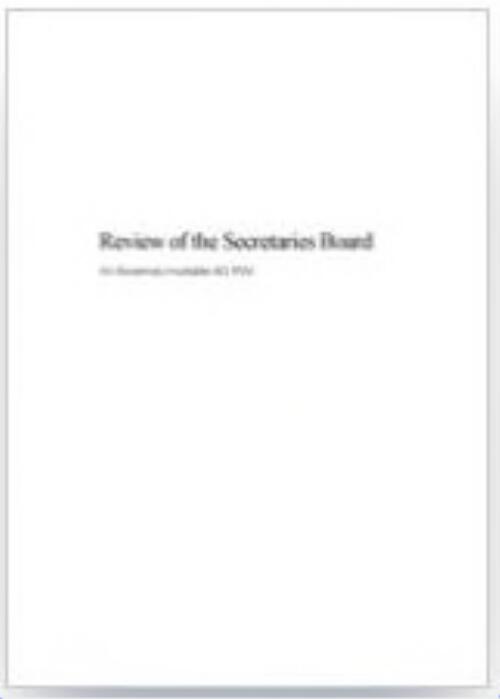 Review of the Secretaries Board