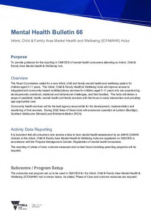 Mental health bulletin