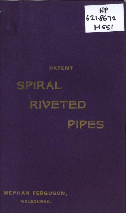 Price list, patent spiral riveted pipes