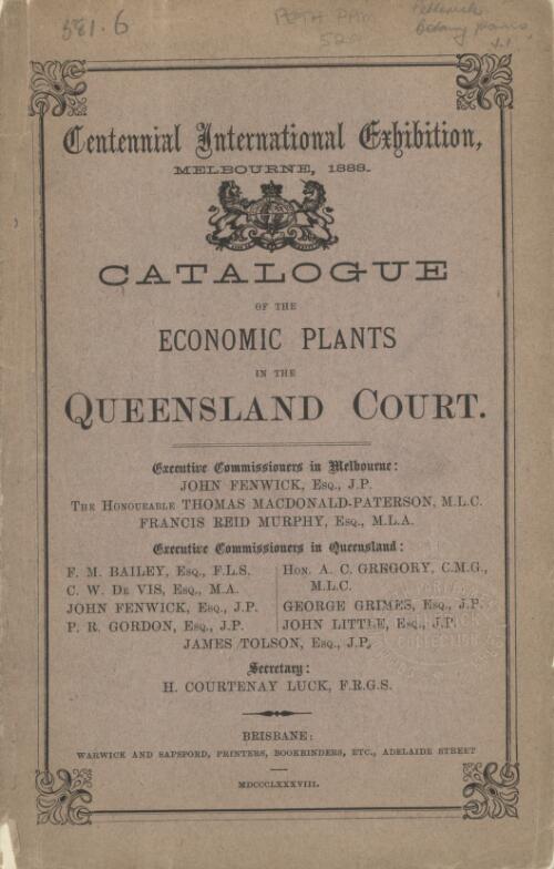 A sketch of the economic plants of Queensland / by Fredk. Manson Bailey