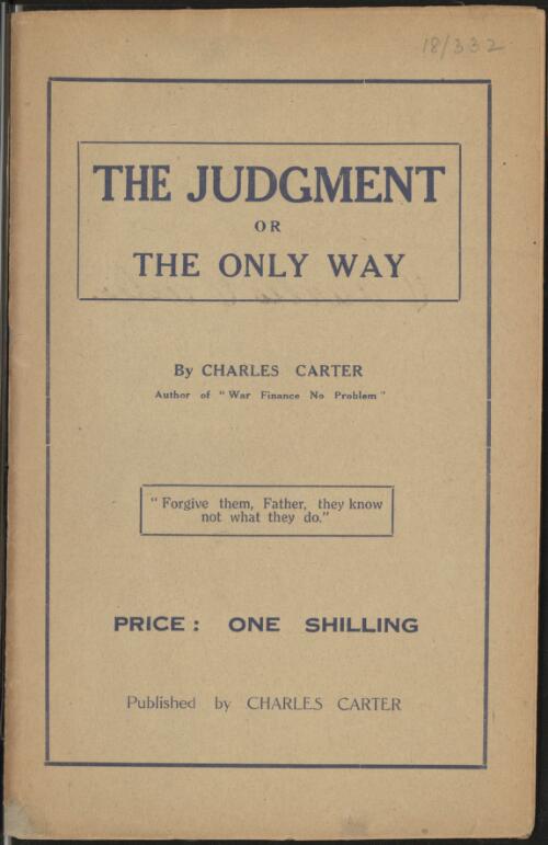 The judgment, or, The only way / by Charles Carter