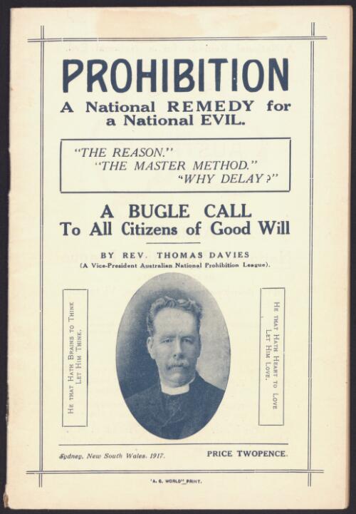 Prohibition : a national remedy for a national evil / by Thomas Davies