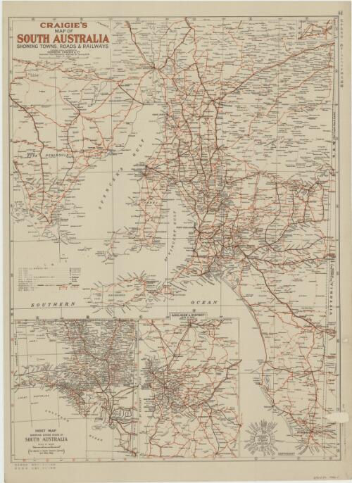 Craigie's map of South Australia showing towns, roads & railways / compiled, drawn & published by Kenneth Craigie & Co