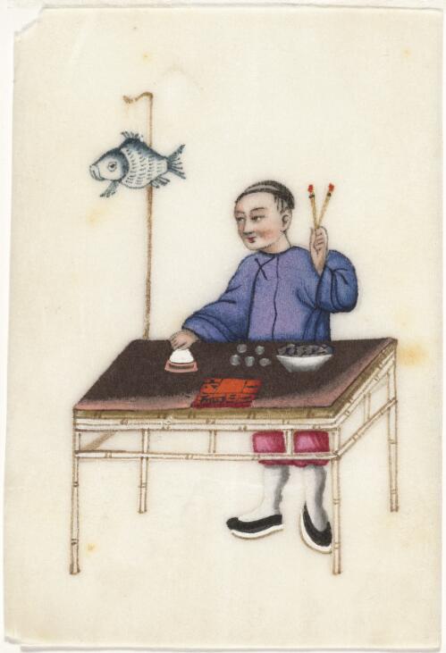 [Zhongguo chuan tong min jian bo cai tu. Cai shu (2) = Set of paintings on Chinese gambling in 19th century China. Guess numbers]