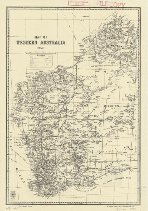 Map of Western Australia 1950 [cartographic material] / Dept. of Lands and Surveys