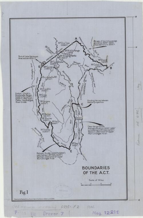 Boundaries of the A.C.T. [cartographic material] / drawn by the Property & Survey Branch, Dept. of the Interior, Canberra
