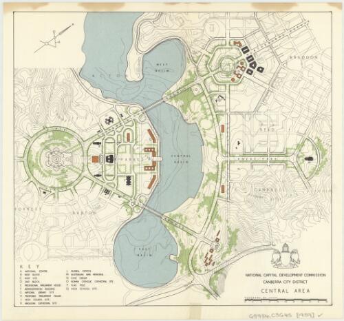Canberra City District Central area [cartographic material] / National Capital Development Commission