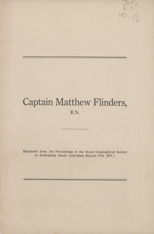 Captain Matthew Flinders, R.N