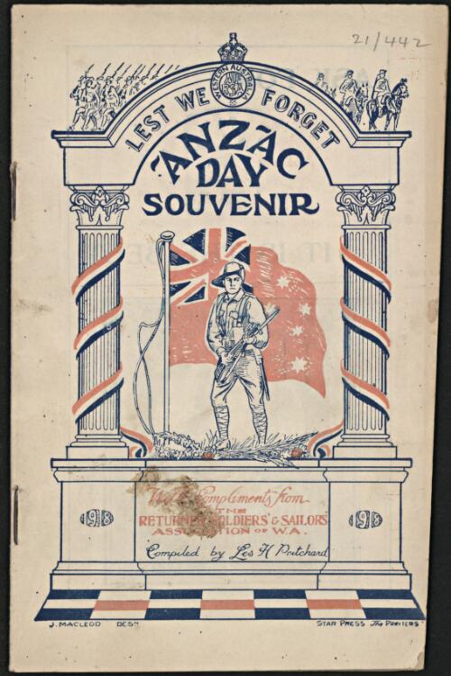 Lest we forget, Anzac Day souvenir / compiled by Les H. Pritchard