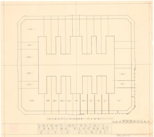 Layout of retail trading blocks at Civic Centre [technical drawing] : [Melbourne Building]