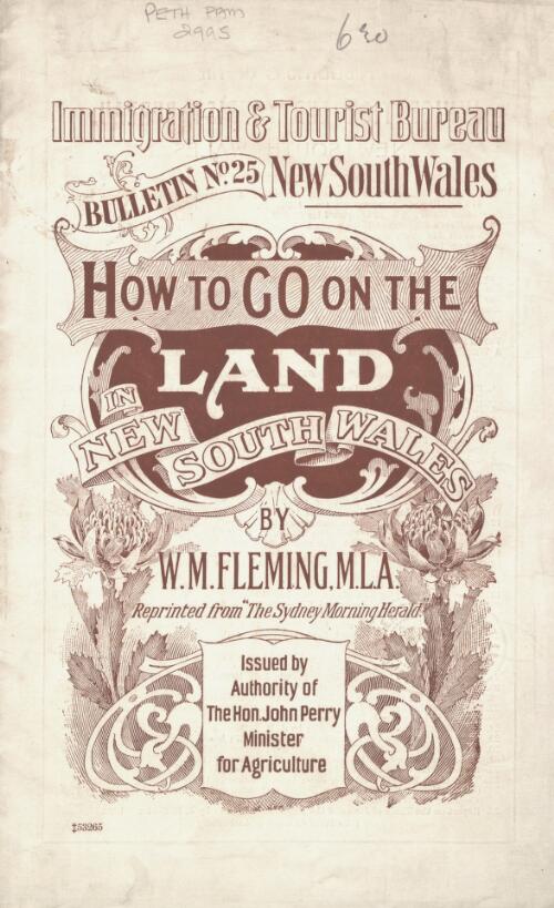 How to go on the land in New South Wales / by W.M. Fleming
