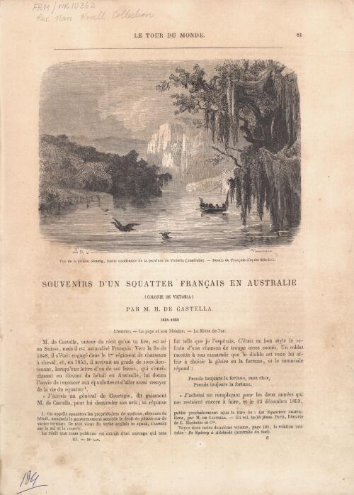 Souvenirs d'un squatter francais en Australie (colonie de Victoria) / par H. De Castella
