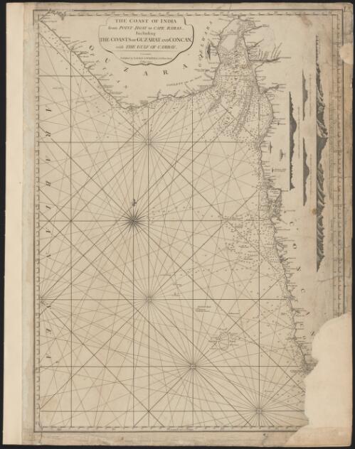 The coast of India from Point Jigat to Cape Ramas, including the coasts of Guzarat and Concan, with the Gulf of Cambay [cartographic material]