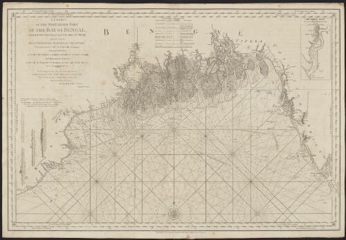A chart of the northern part of the Bay of Bengal between Point Palmiras and the Aracan Shore [cartographic material] : from the surveys made by Bartholomew Plaisted and John Ritchie, surveyors to the Honble. the East India Company, compared with those of Captain George Farmer, Captain Augustus Savage, and Benjamin Lacam: as also with the nautical observations of Captain John Hicks : to the Right Honorable the Commissioners for the controul of the British Affairs in the East Indies / this chart is most respectfully dedicated by their most obedient and most humble servant Benjamin Lacam