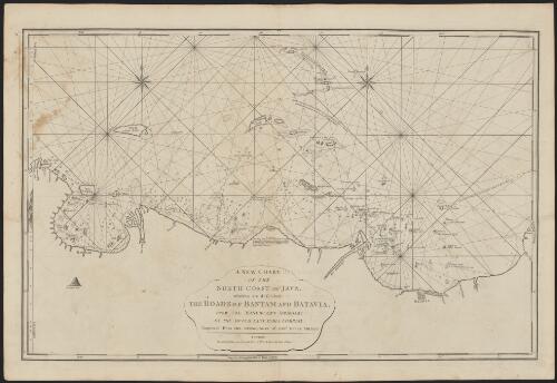 A new chart of the north coast of Java wherein are described the roads of Bantam and Batavia [cartographic material] : from the manuscript draught of the Dutch East India Company improved by the observations of Captn. Henry Smedley