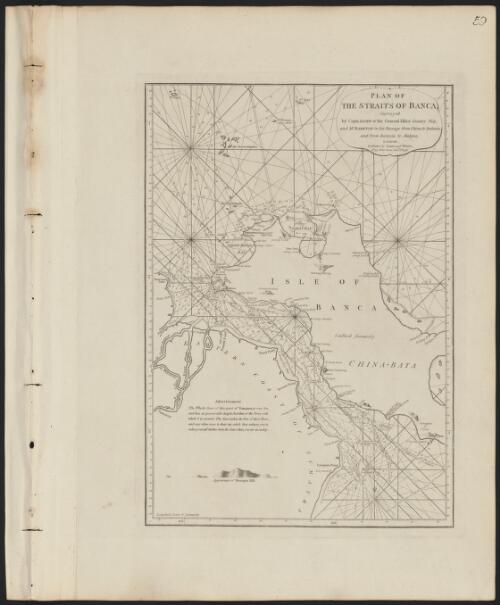 Plan of the Straits of Banca [cartographic material] / surveyed by Captn. Lloyd of the General Elliot country ship, and Mr. Bampton in his passage from China to Batavia, and from Batavia to Malaca