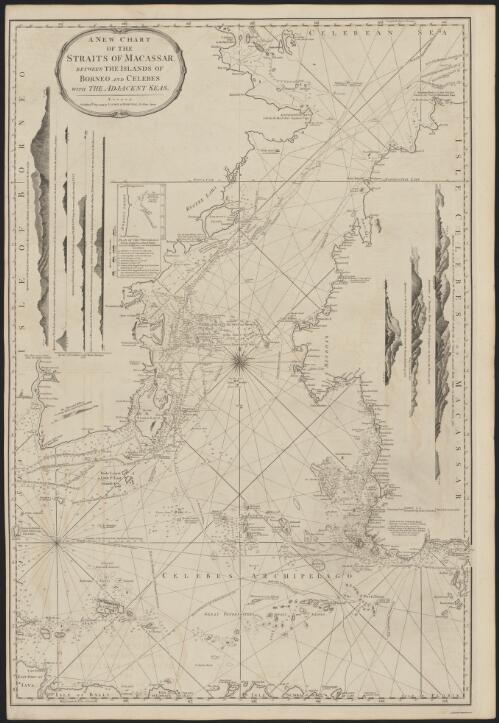 A new chart of the Straits of Macassar between the islands of Borneo and Celebes with the adjacent seas [cartographic material]