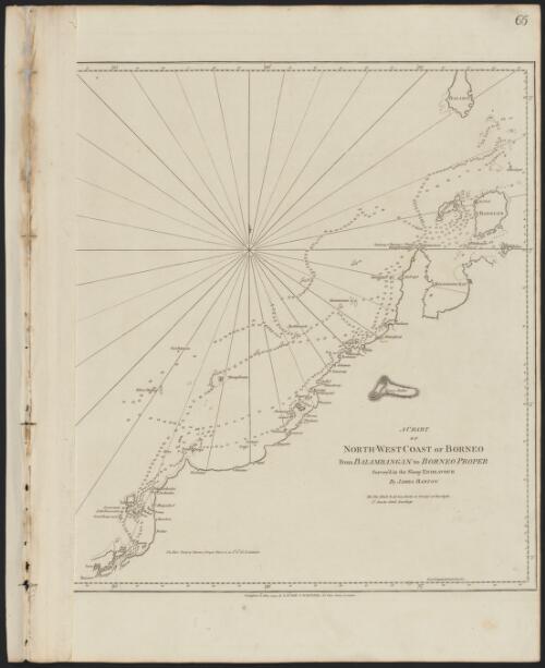 A chart of north-west coast of Borneo : from Balambangan to Borneo Proper [cartographic material] / surveyed in the Sloop Endeavour by James Barton