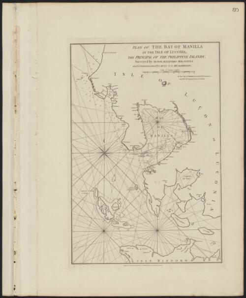 Plan of the Bay of Manilla in the Isle of Luconia, the principal of the Philippine islands [cartographic material] / surveyed by Sen̄or Alexandro Malaspina and communicated by Captn. G.G. Richardson