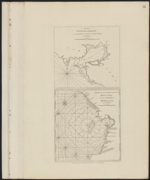 Plan of Solsogon Harbour on the south coast of Luconia [cartographic material] / from Murillo.  Chart on the eastern coast of Bongo Bay in the Island of Mindanao / from VanKuelen