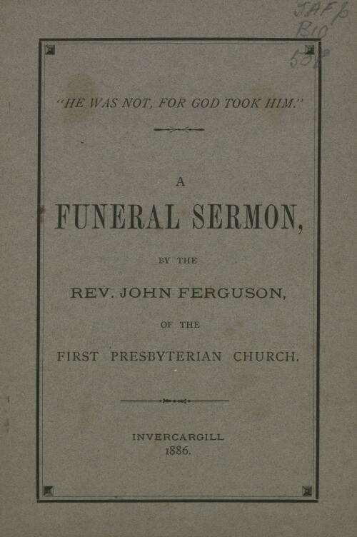 A funeral sermon / by John Ferguson