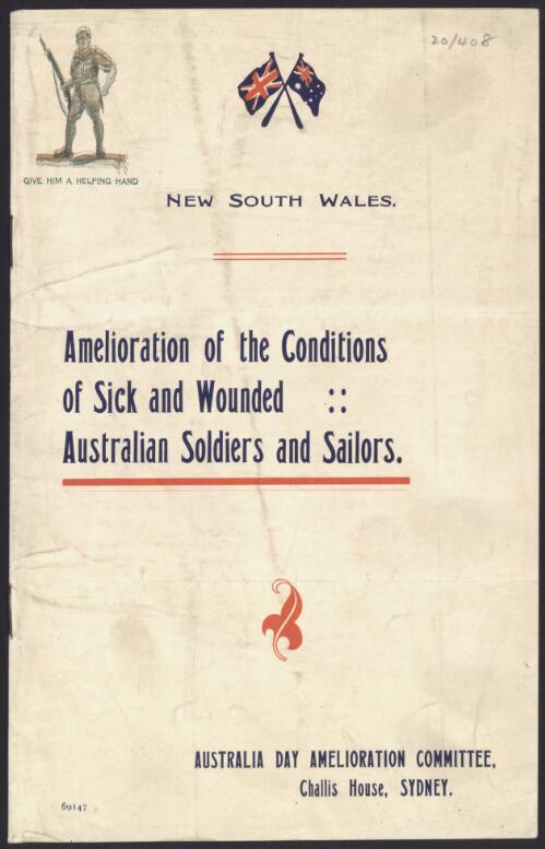 Amelioration of the conditions of sick and wounded Australian soldiers and sailors