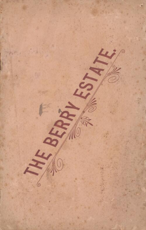 Descriptive account of the Berry Estate, Coolangatta, Shoalhaven