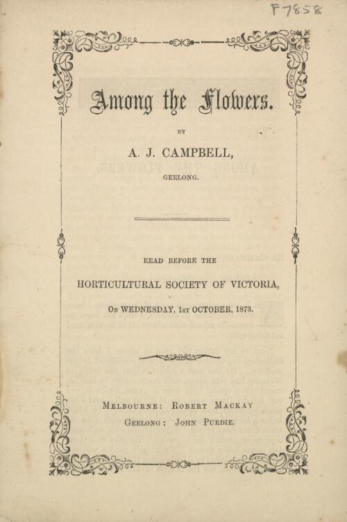 Among the flowers / by A.J. Campbell
