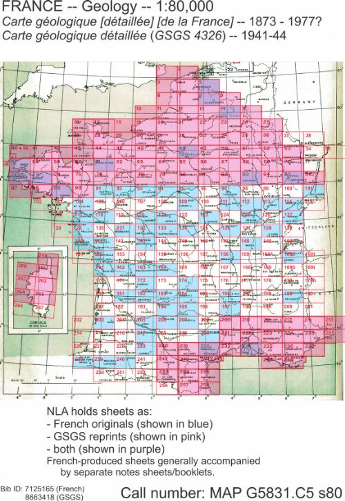 Carte geologique de la France 1:80,000 / Service géologique national