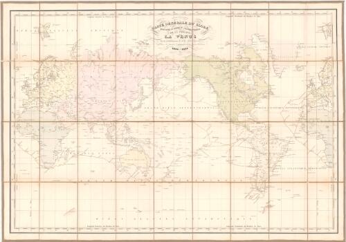 Carte générale du globe pour servir au voyage de circumnavigation de la frégate La Vénus / sous le commandement de M. Du Petit-Touars, Capitaine de vaisseau, Commandeur de la Légion d'Honneur, 1836-1839