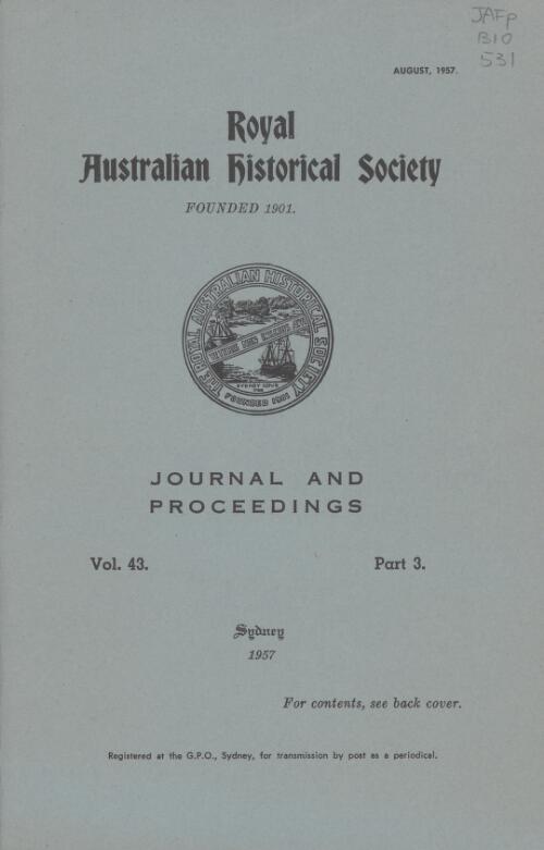 Journal and proceedings / Royal Australian Historical Society
