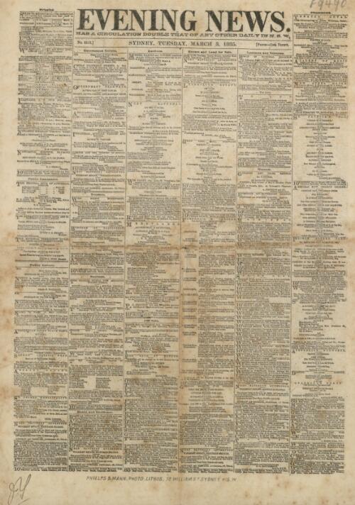 Evening news. No. 5553, Sydney, Tuesday March 3, 1885