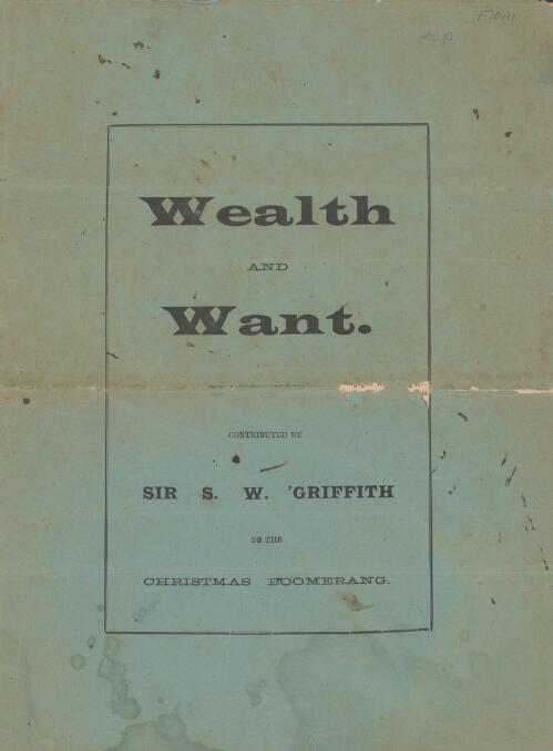 Wealth and want / contributed by S.W. Griffith to the Christmas Boomerang