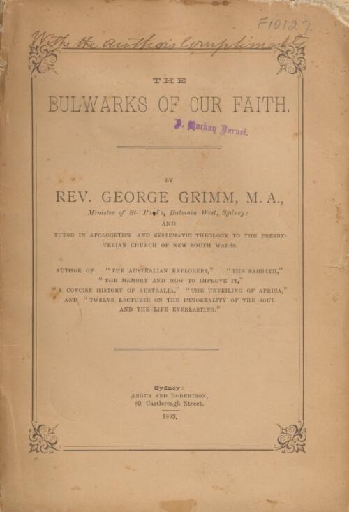 The bulwarks of our faith / by George Grimm