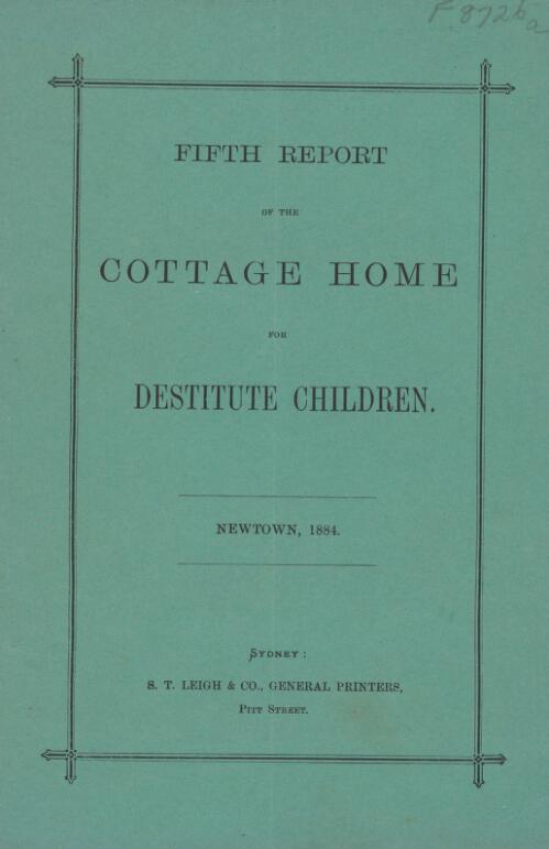 Report of the Cottage Home for Destitute Children, Newtown
