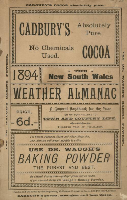 New South Wales weather almanac for ... : a general handbook for the year
