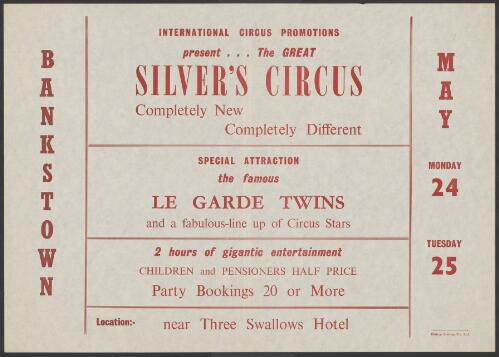 International circus promotions present the great Silver's Circus