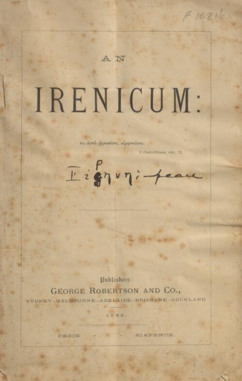 An irenicum