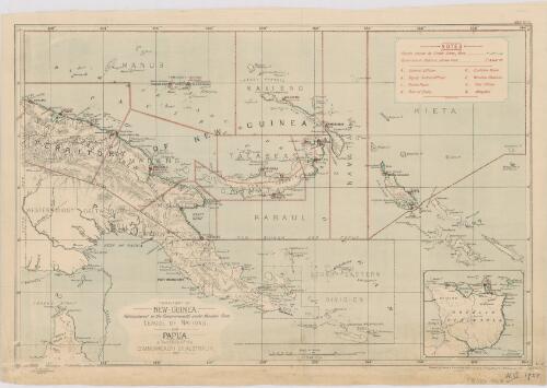Territory of New-Guinea, administered by the Commonwealth under mandate from League of Nations, and Papua, a territory of the Commonwealth of Australia 1923 / drawn by Home & Territories Dept. (Lands & Surveys Branch) Melbourne 1921