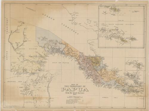 Map of the Territory of Papua : from the latest surveys 1919 / drawn by H.E.C. Robinson, Ltd. 221-3 George St, Sydney, N.S.W., 1.10.19