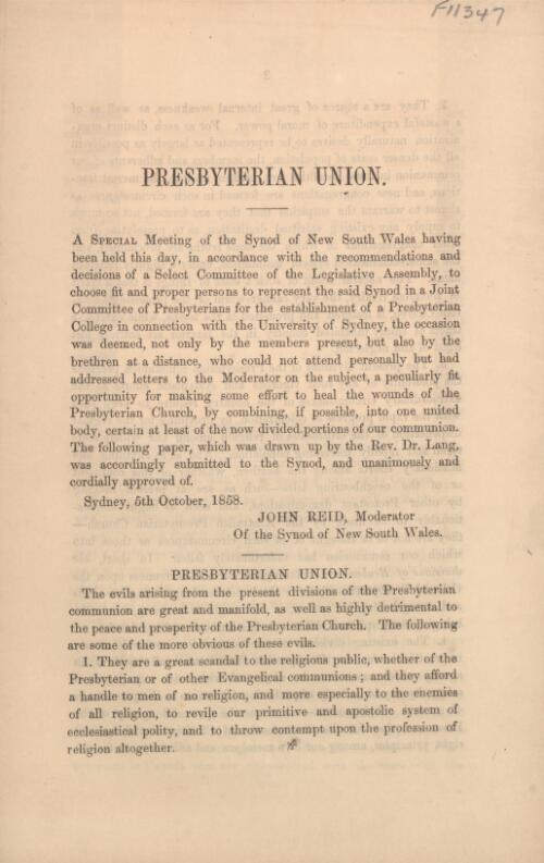 Presbyterian union