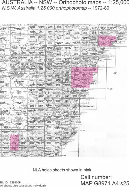 N.S.W. Australia 1:25 000 orthophotomap / compiled, drawn, printed, and published by the Central Mapping Authority, Department of Lands, N.S.W