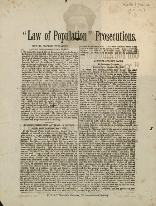 "Law of population" prosecutions