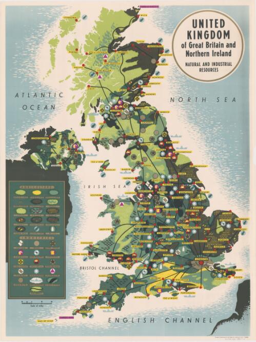 United Kingdom of Great Britain and Northern Ireland [cartographic material] : natural and industrial resources